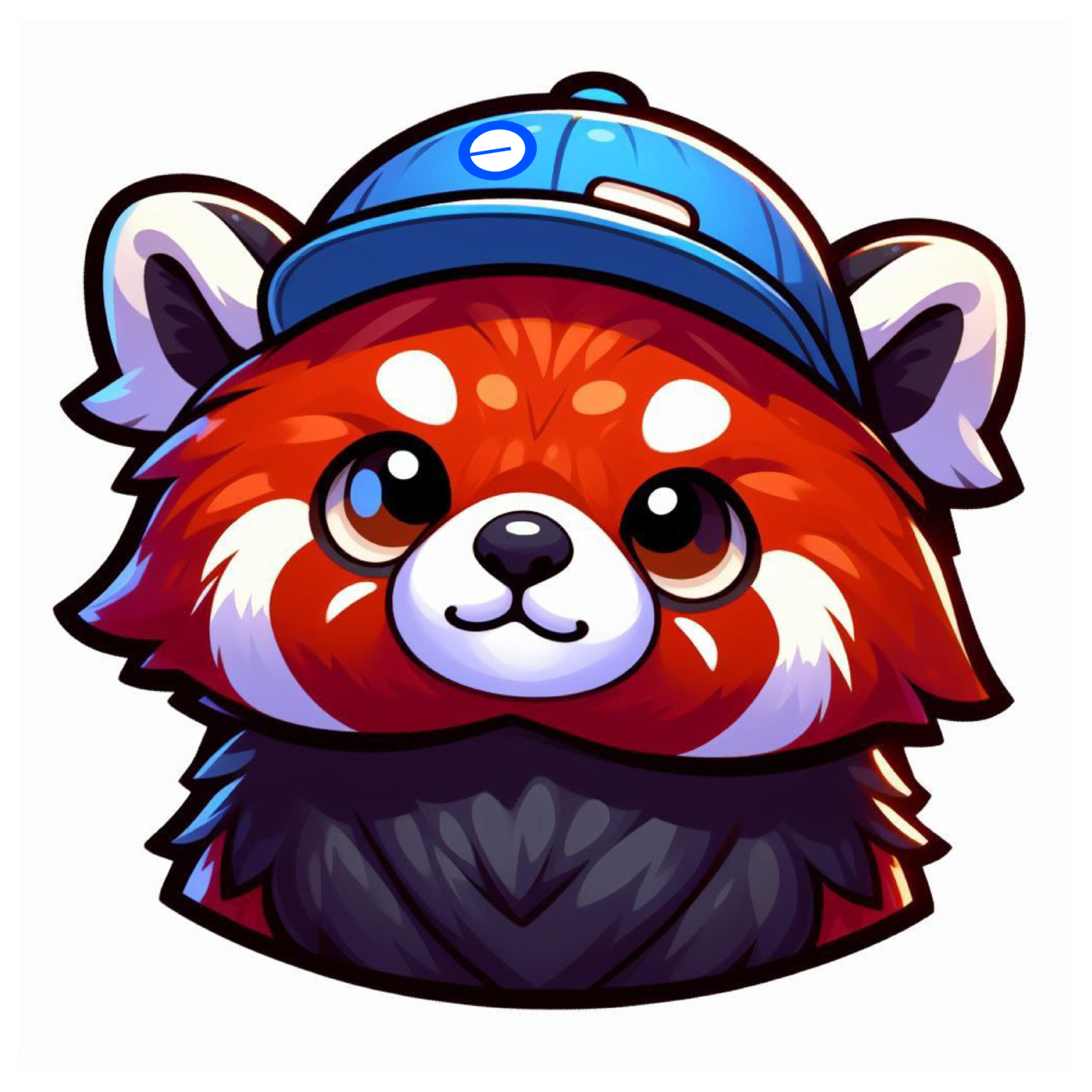 MOJI the red panda blue cap